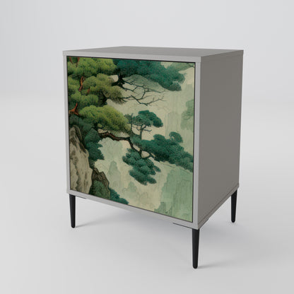 Credenza VERDURE ABYSS a 1 anta con finitura grigia