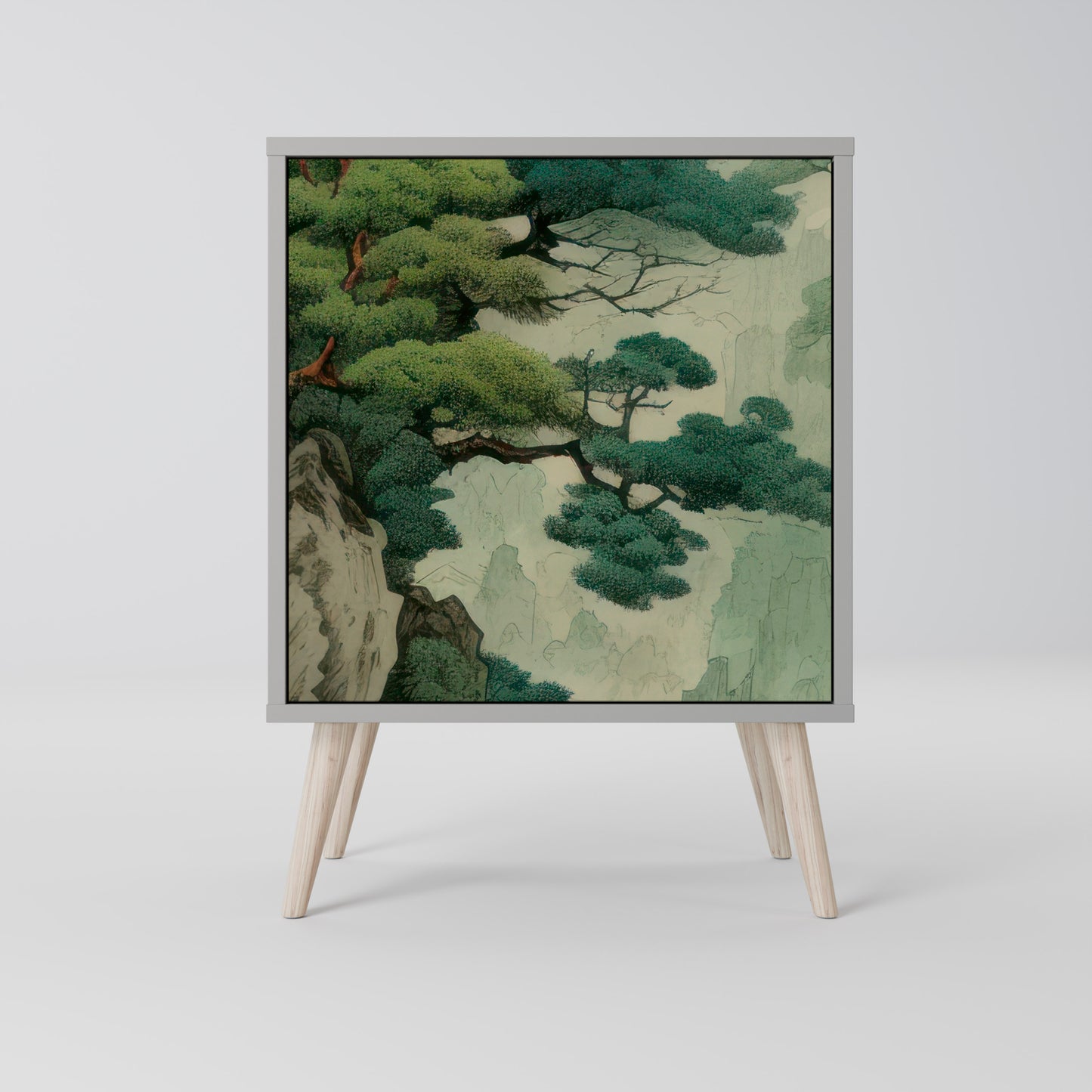 Credenza VERDURE ABYSS a 1 anta con finitura grigia