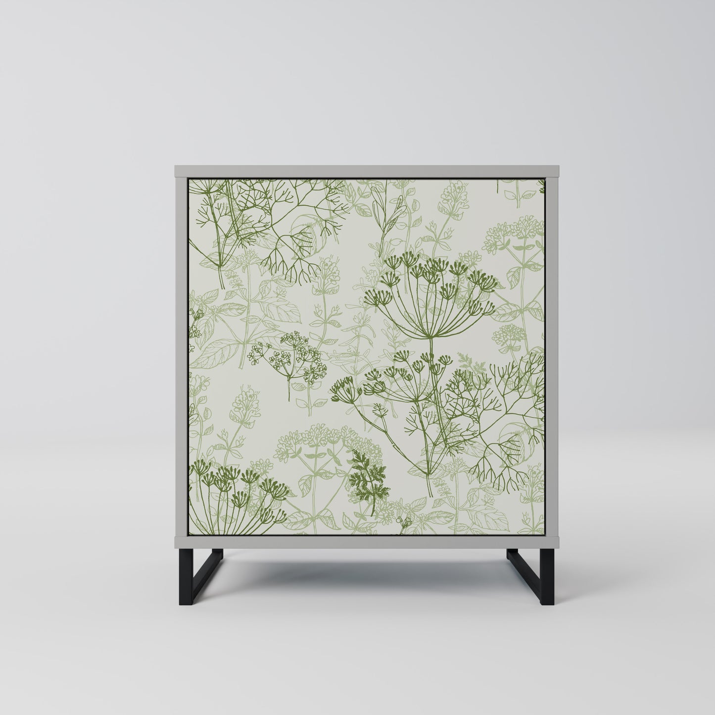 Credenza a 1 anta FENNEL BALDACHIN in finitura grigia