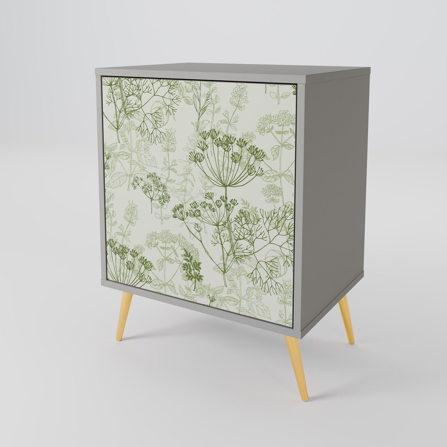 Credenza a 1 anta FENNEL BALDACHIN in finitura grigia