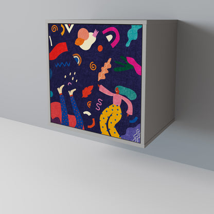 FESTIVE PLEASURES Credenza a 1 anta con finitura grigia