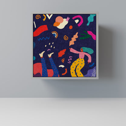 FESTIVE PLEASURES Credenza a 1 anta con finitura grigia