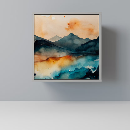 Credenza a 1 anta OMINOUS MOUNTAINS con finitura grigia