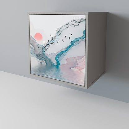 Credenza VELVET CROSSING a 1 anta con finitura grigia