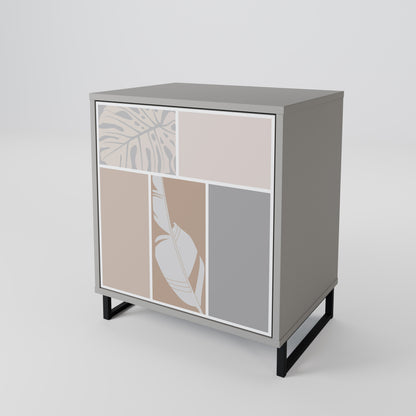 Credenza TROPICAL SHAPES a 1 anta in finitura grigia