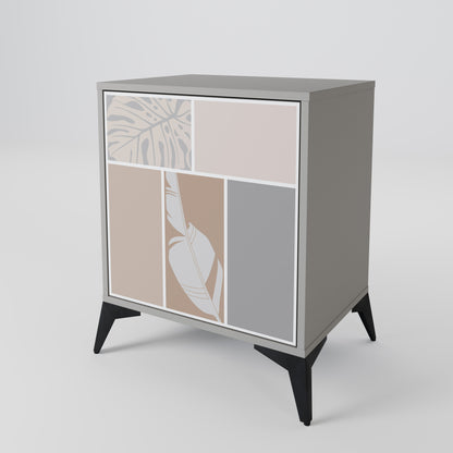 Credenza TROPICAL SHAPES a 1 anta in finitura grigia