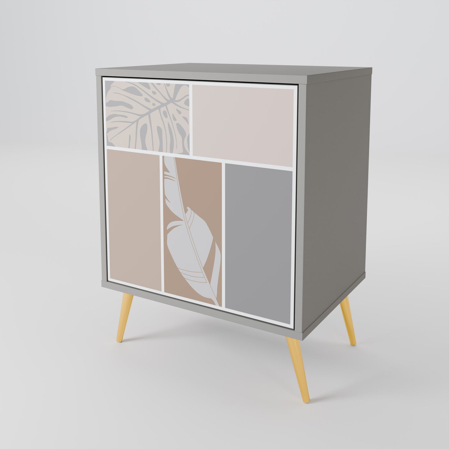 Credenza TROPICAL SHAPES a 1 anta in finitura grigia