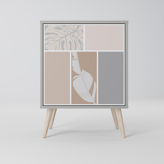 Credenza TROPICAL SHAPES a 1 anta in finitura grigia