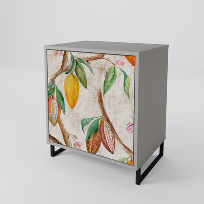 Credenza COCOA FRUITS a 1 anta con finitura grigia