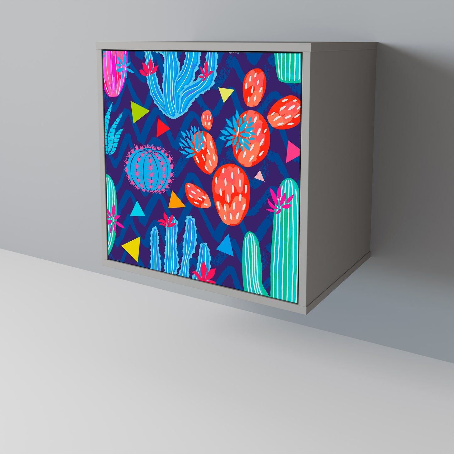 CACTUS VIBES 1-Door Sideboard in Grey Finish