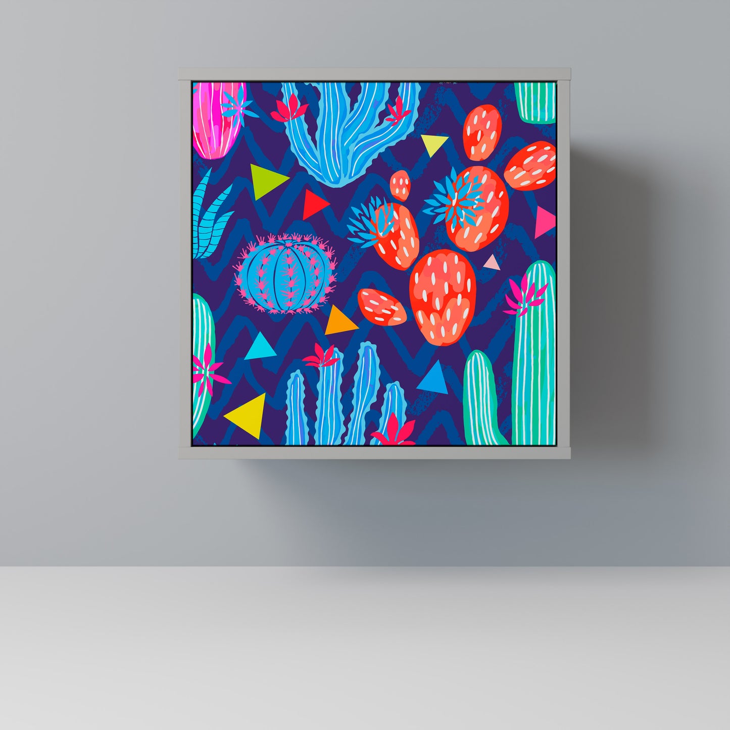 CACTUS VIBES 1-Door Sideboard in Grey Finish