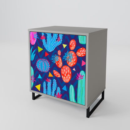 CACTUS VIBES 1-Door Sideboard in Grey Finish