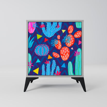 CACTUS VIBES 1-Door Sideboard in Grey Finish