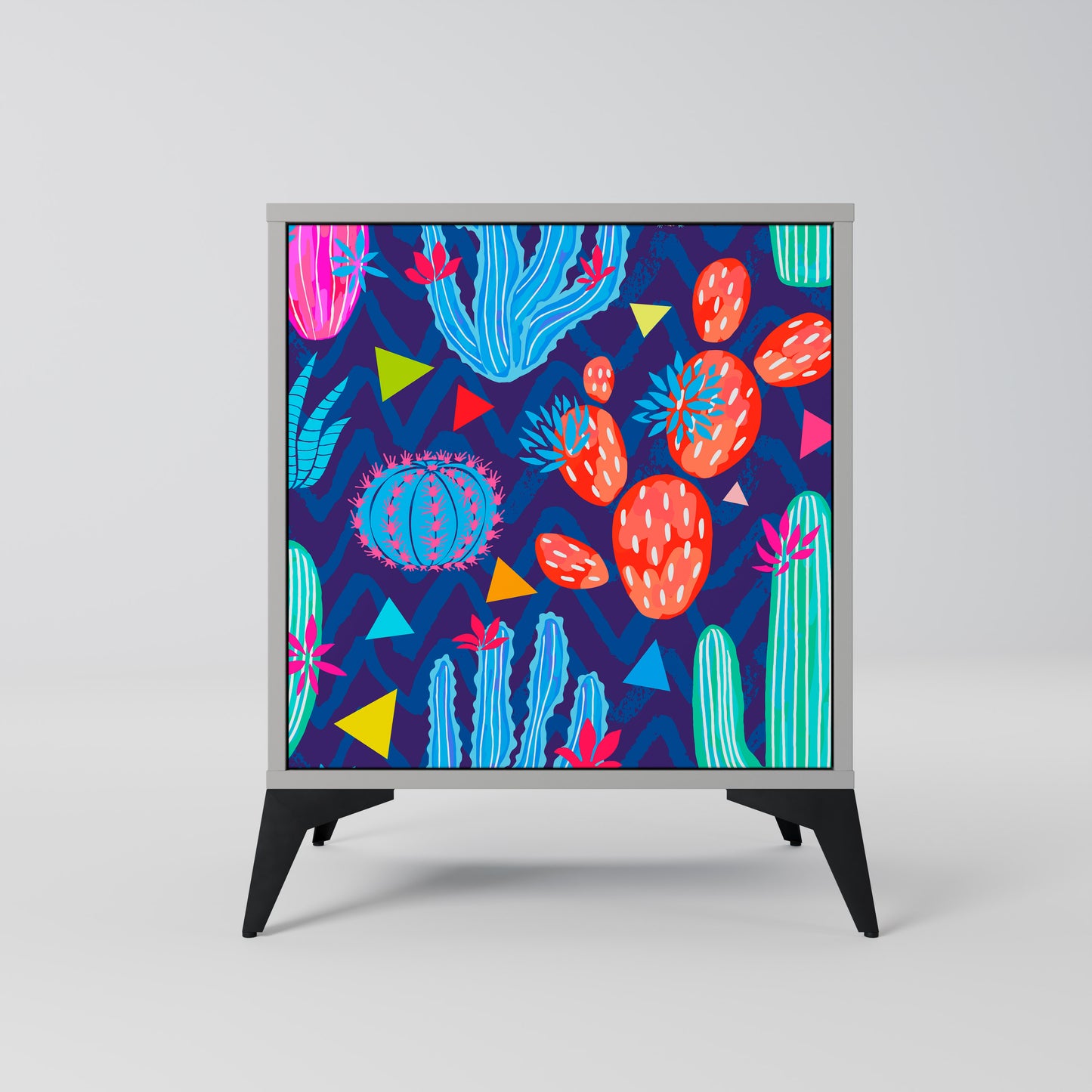 CACTUS VIBES 1-Door Sideboard in Grey Finish