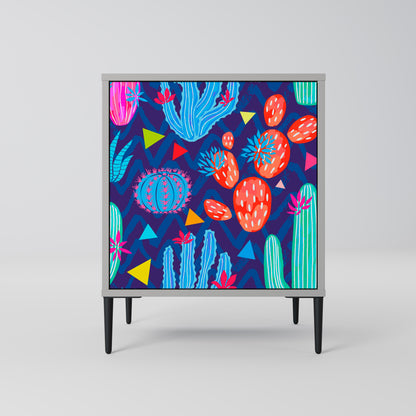 CACTUS VIBES 1-Door Sideboard in Grey Finish