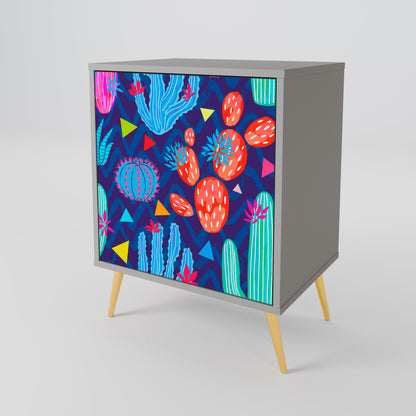 CACTUS VIBES 1-Door Sideboard in Grey Finish