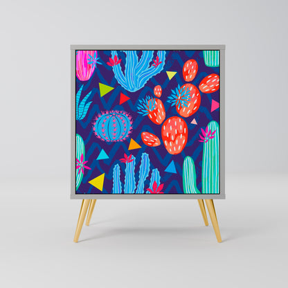 CACTUS VIBES 1-Door Sideboard in Grey Finish