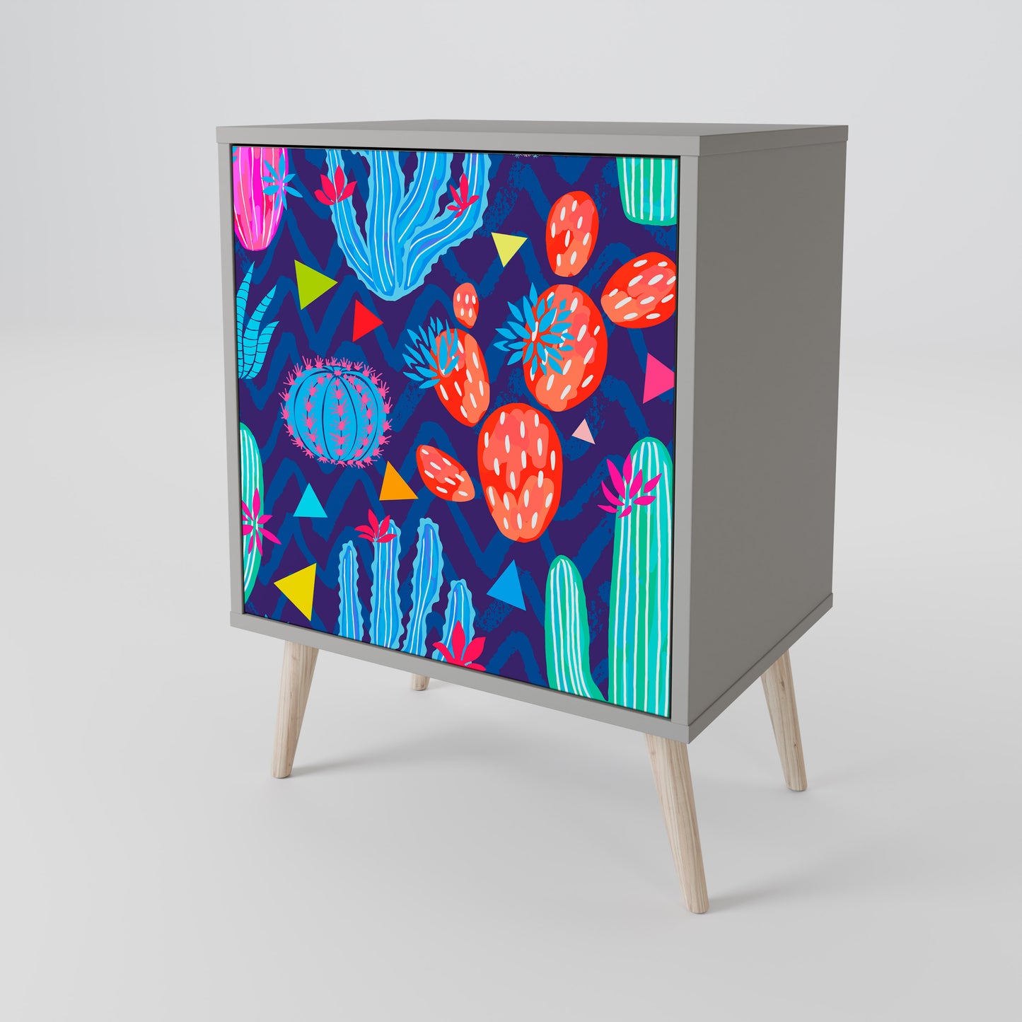 CACTUS VIBES 1-Door Sideboard in Grey Finish