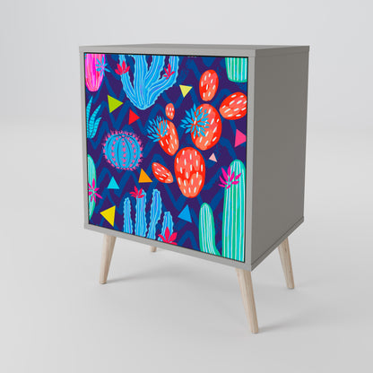 CACTUS VIBES 1-Door Sideboard in Grey Finish