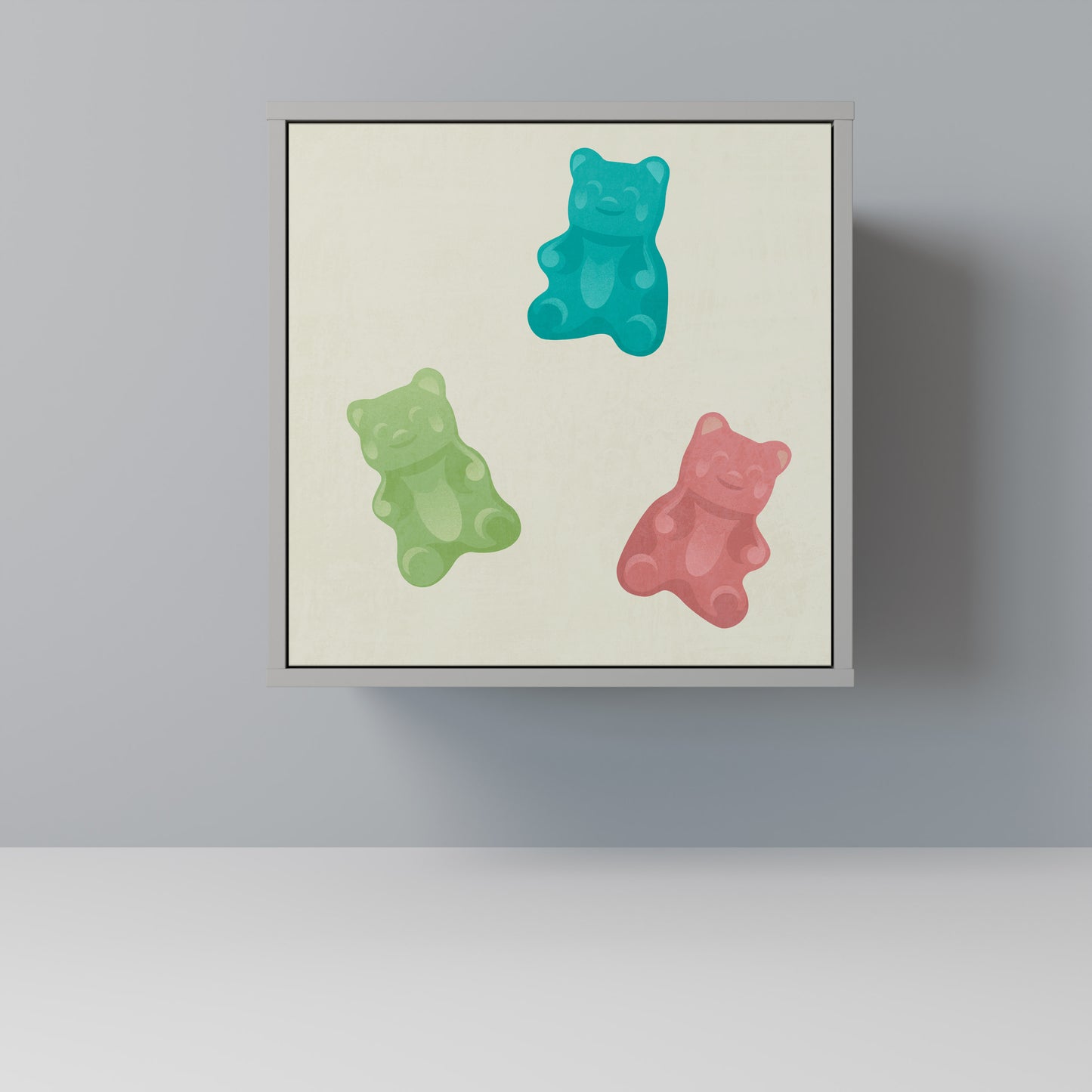 Credenza GUMMY BEARS a 1 anta con finitura grigia