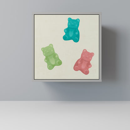 Credenza GUMMY BEARS a 1 anta con finitura grigia