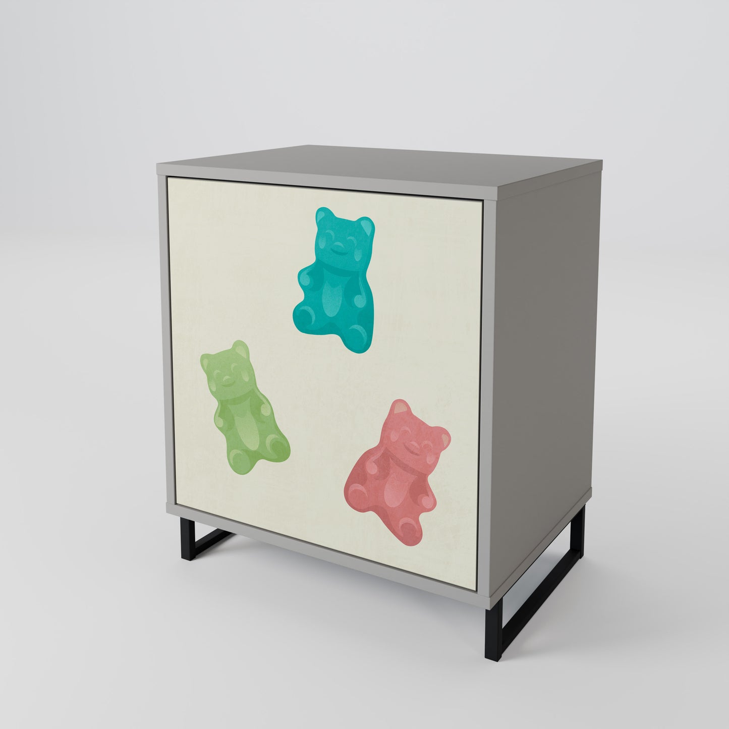 Credenza GUMMY BEARS a 1 anta con finitura grigia