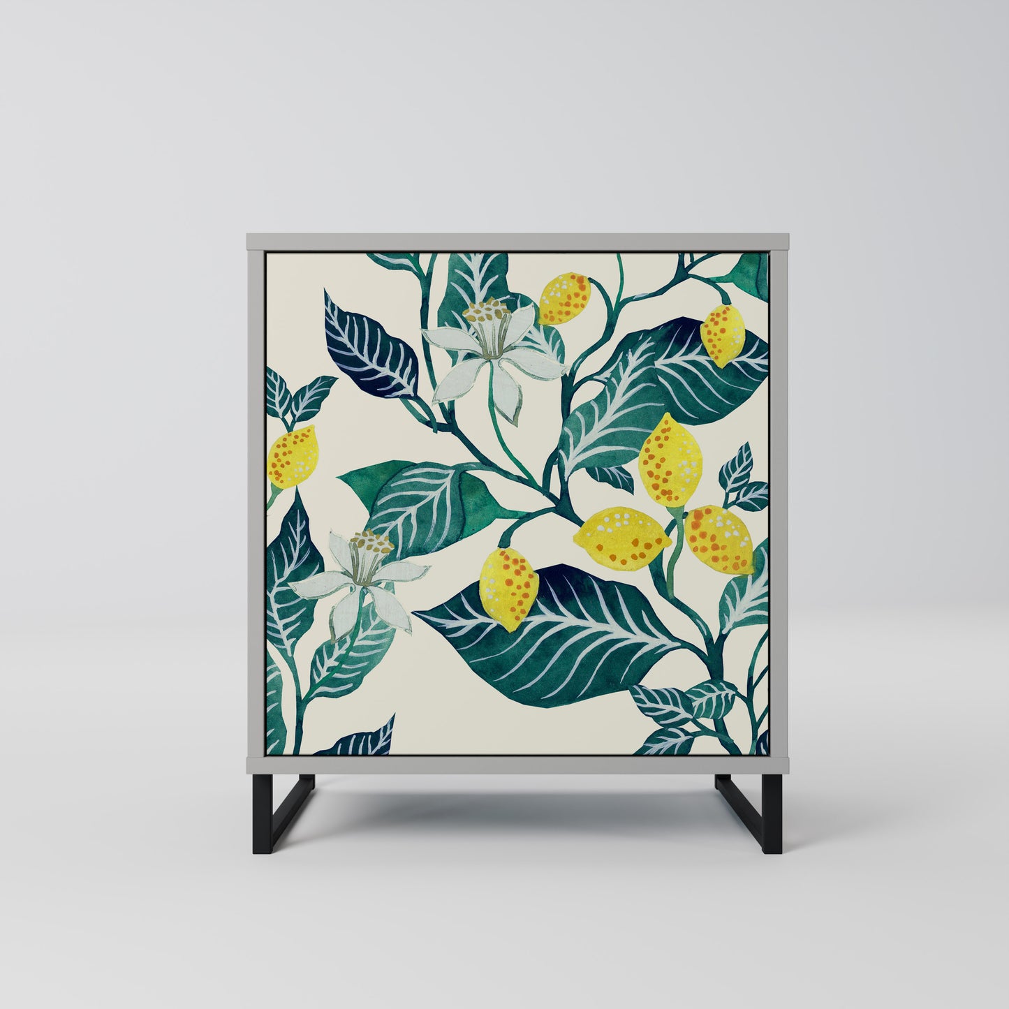 Credenza LEMON TREE a 1 anta con finitura grigia