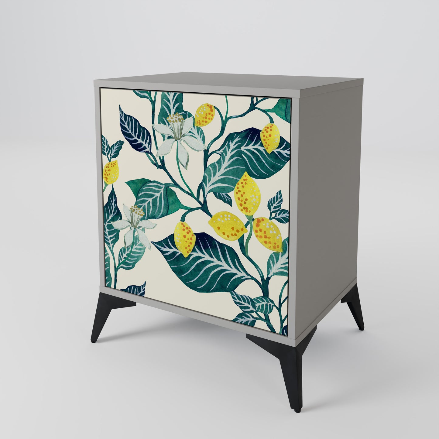 Credenza LEMON TREE a 1 anta con finitura grigia