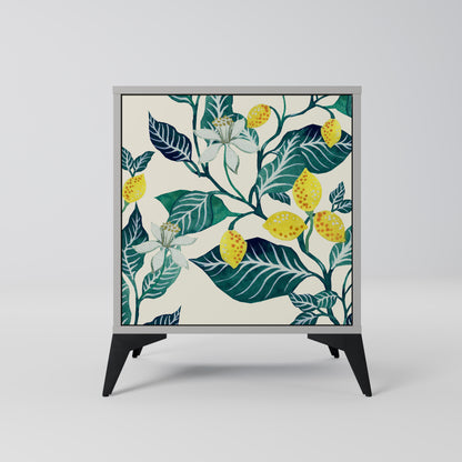 Credenza LEMON TREE a 1 anta con finitura grigia