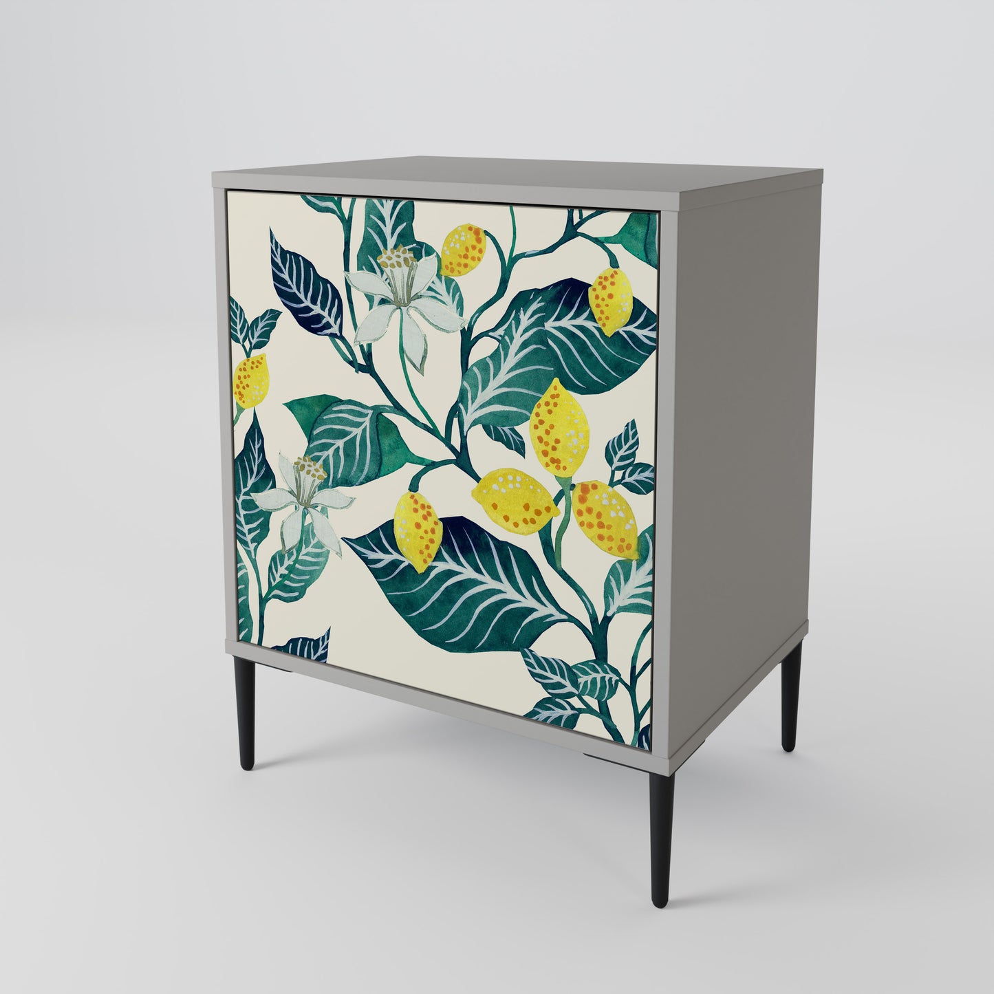 Credenza LEMON TREE a 1 anta con finitura grigia