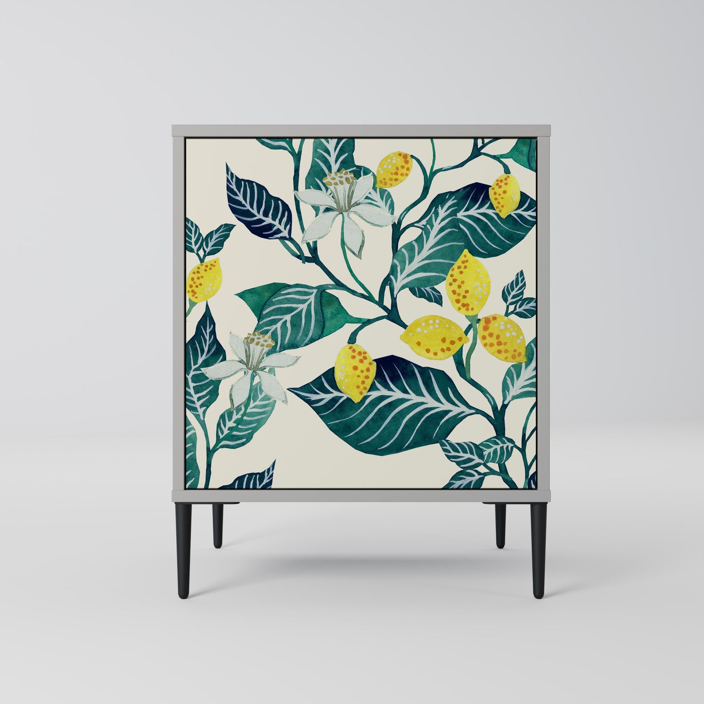 Credenza LEMON TREE a 1 anta con finitura grigia