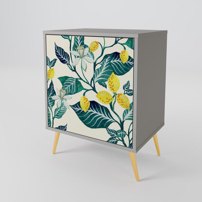 Credenza LEMON TREE a 1 anta con finitura grigia
