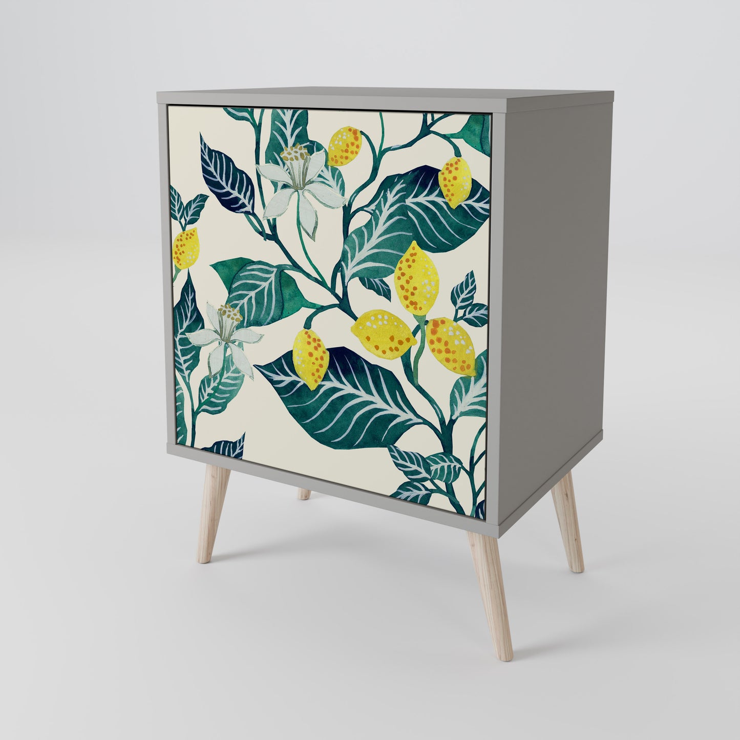 Credenza LEMON TREE a 1 anta con finitura grigia