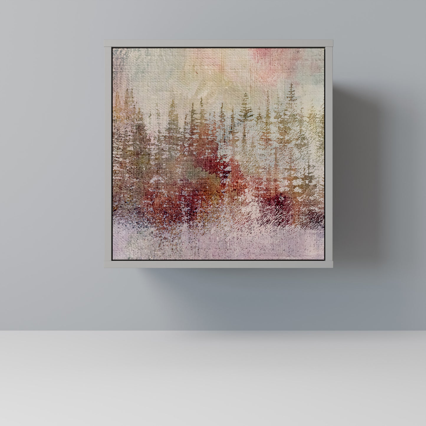 VEILED SUMMIT 1-Door Sideboard in Grey Finish