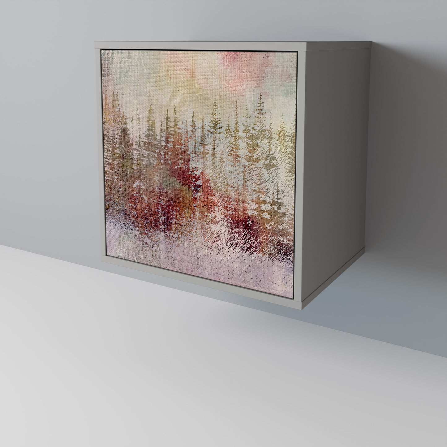 VEILED SUMMIT 1-Door Sideboard in Grey Finish