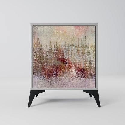 VEILED SUMMIT 1-Door Sideboard in Grey Finish