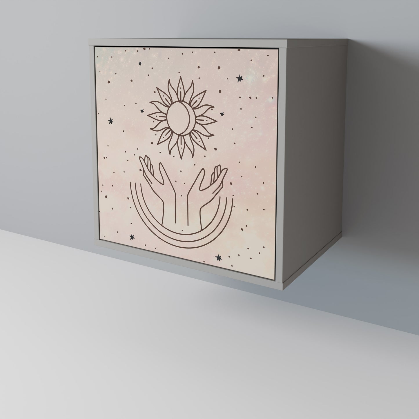 Credenza DELICATE BEAUTY a 1 anta con finitura grigia