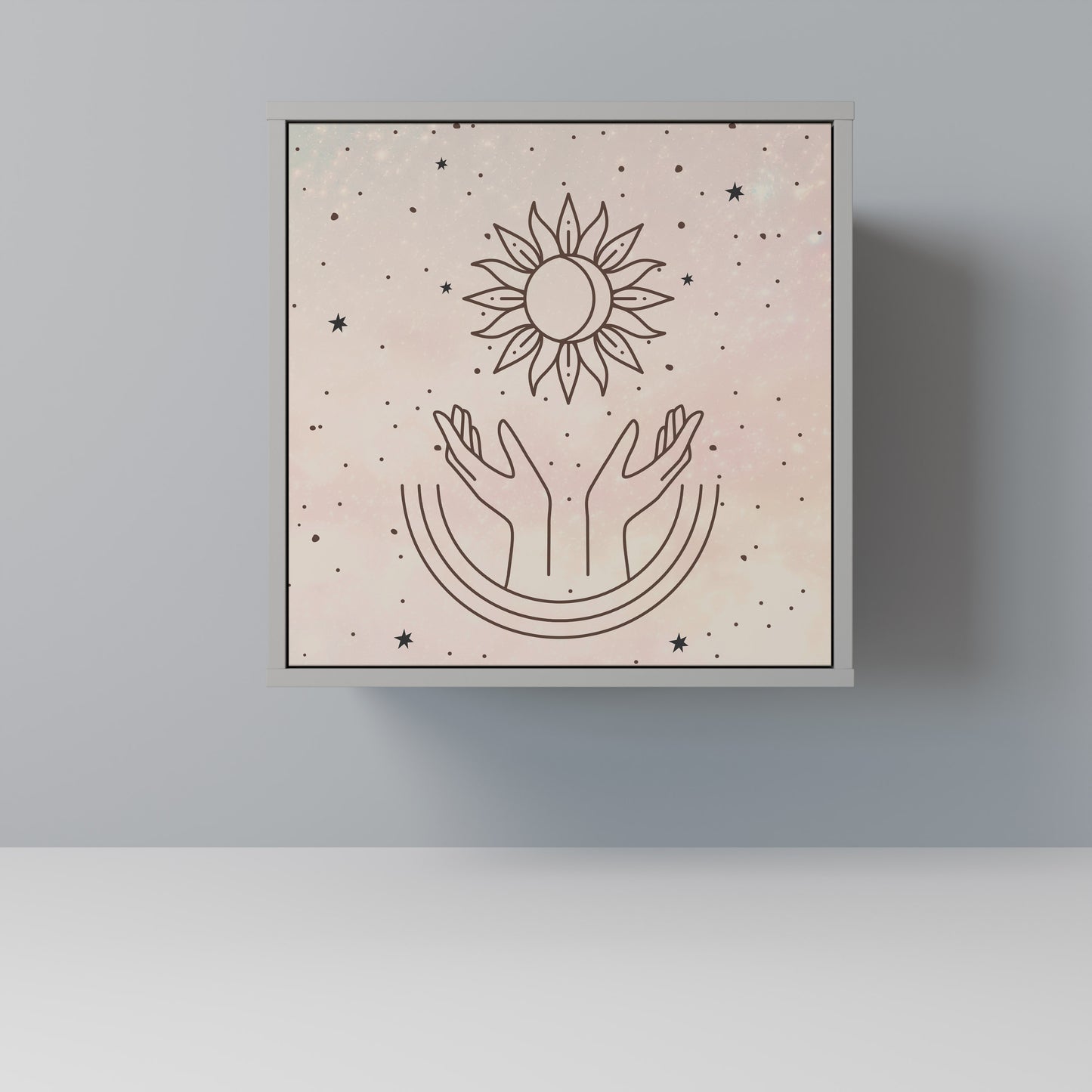 Credenza DELICATE BEAUTY a 1 anta con finitura grigia