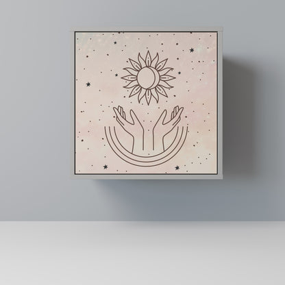 Credenza DELICATE BEAUTY a 1 anta con finitura grigia