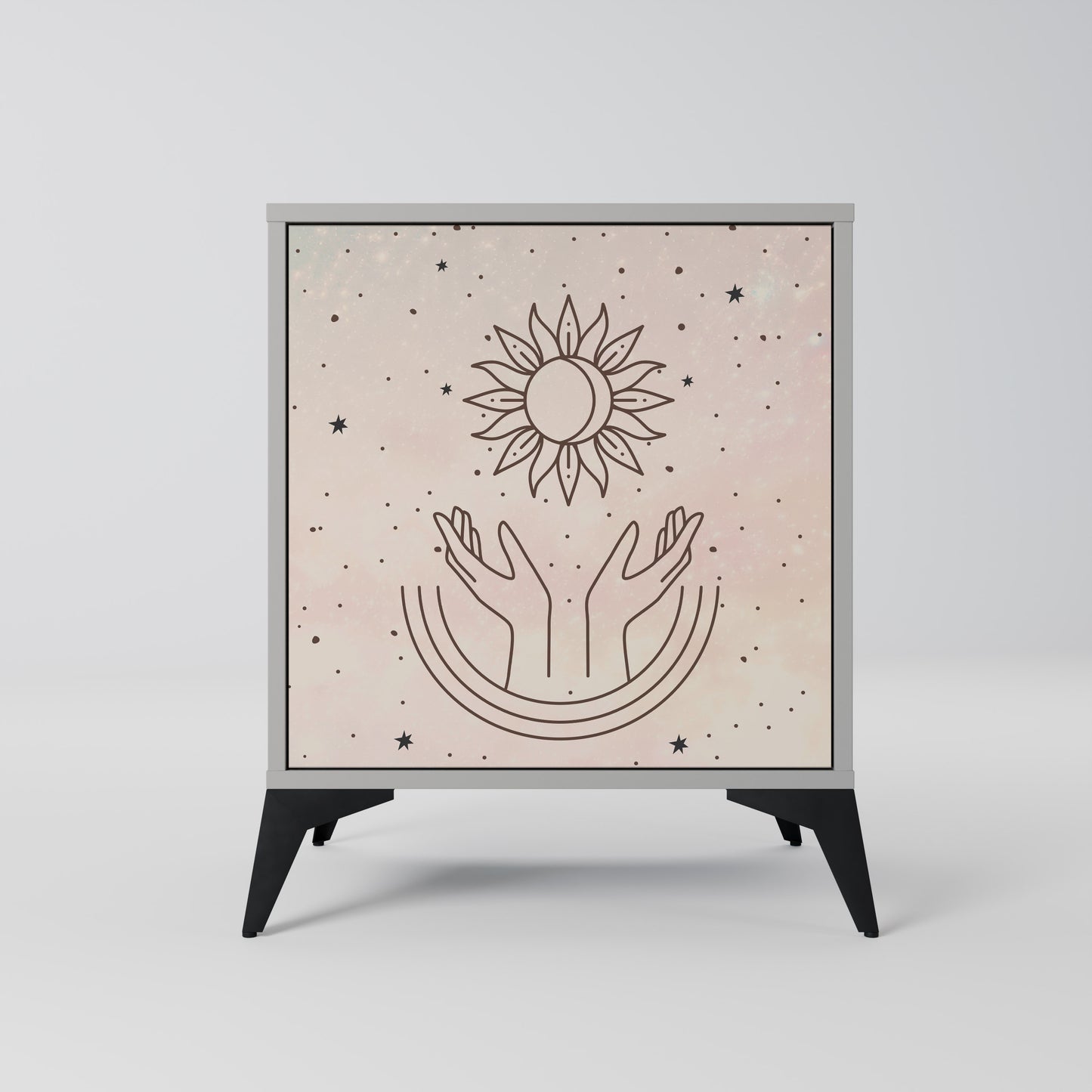 Credenza DELICATE BEAUTY a 1 anta con finitura grigia