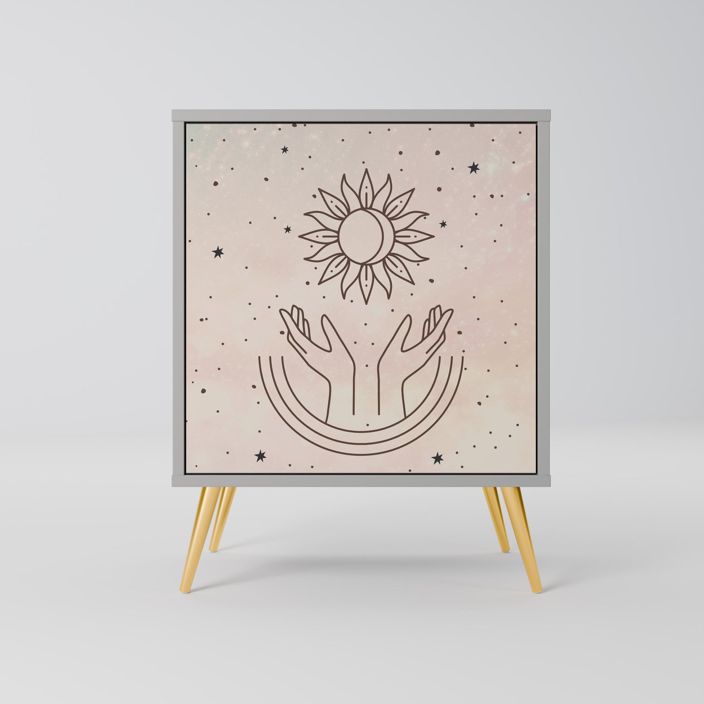 Credenza DELICATE BEAUTY a 1 anta con finitura grigia