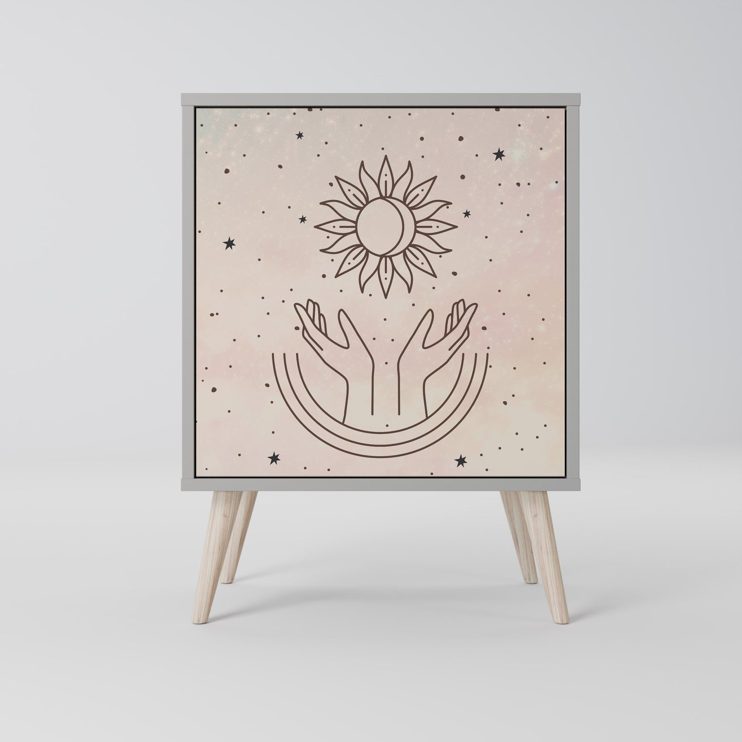 Credenza DELICATE BEAUTY a 1 anta con finitura grigia