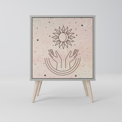 Credenza DELICATE BEAUTY a 1 anta con finitura grigia