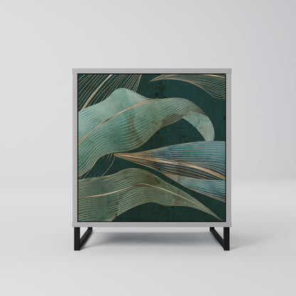 Credenza a 1 anta ROYAL GREEN con finitura grigia