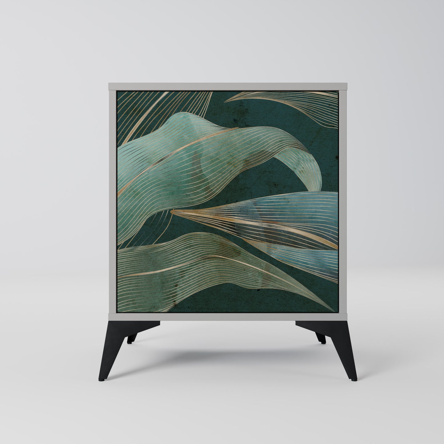 Credenza a 1 anta ROYAL GREEN con finitura grigia