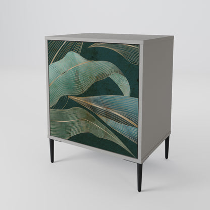 Credenza a 1 anta ROYAL GREEN con finitura grigia