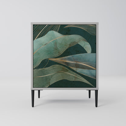 Credenza a 1 anta ROYAL GREEN con finitura grigia