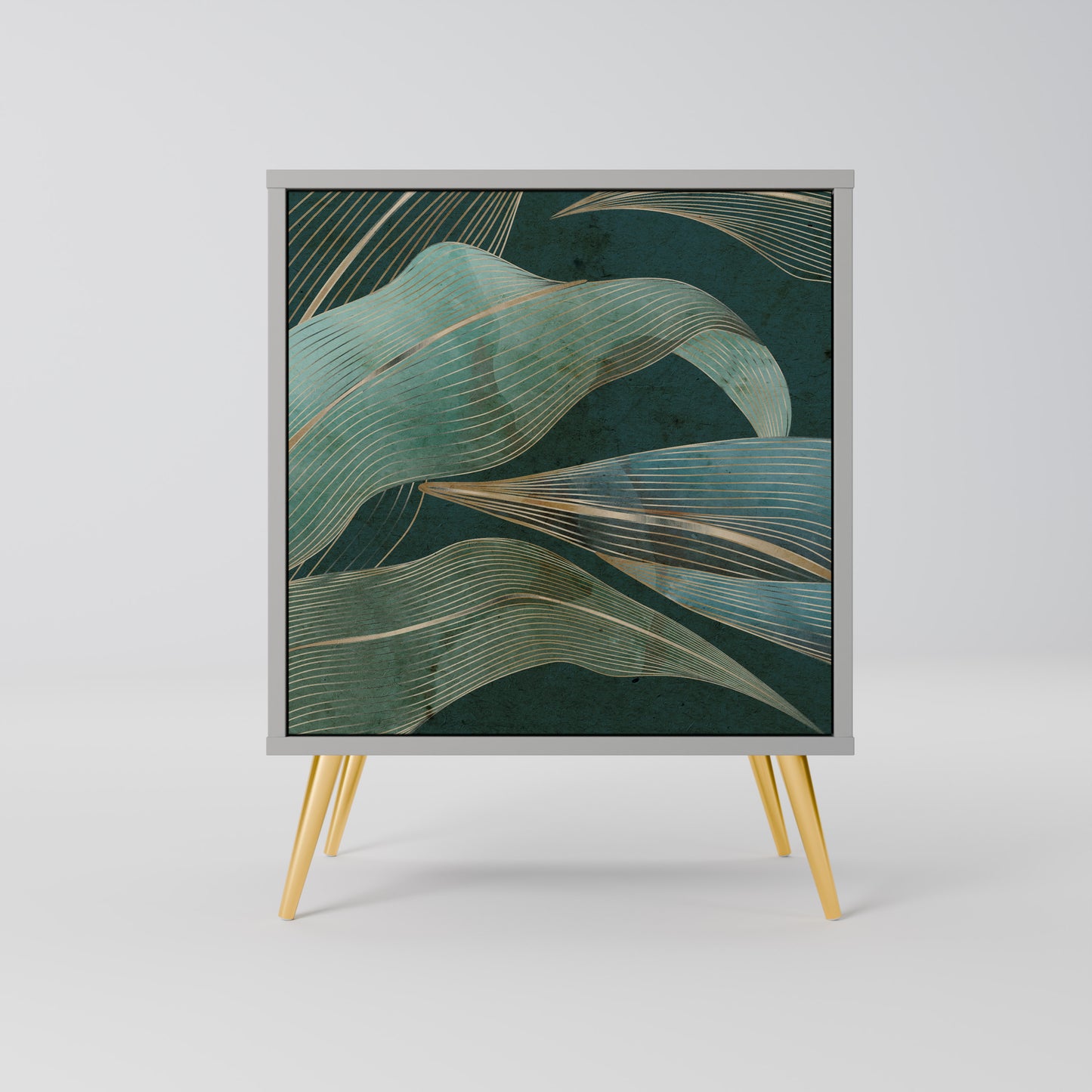 Credenza a 1 anta ROYAL GREEN con finitura grigia