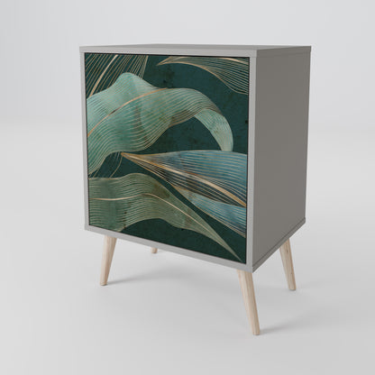 Credenza a 1 anta ROYAL GREEN con finitura grigia