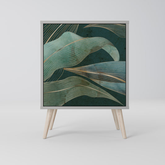 Credenza a 1 anta ROYAL GREEN con finitura grigia